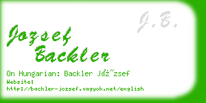 jozsef backler business card